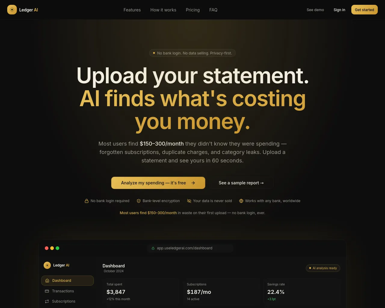 Screenshot of useledgerai.com