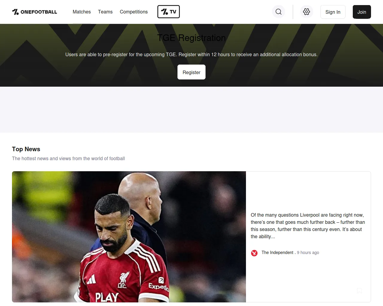 Screenshot of onefootball-tge.pages.dev