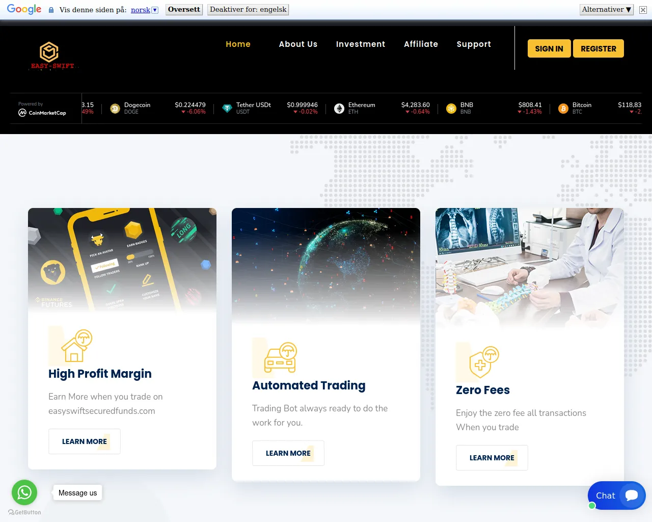 Screenshot of easyswiftsecuredfunds.com