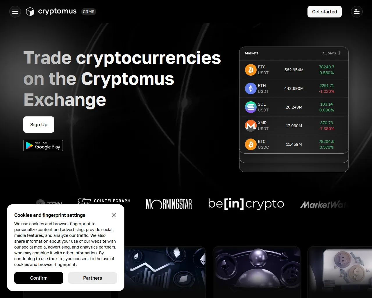 Screenshot of cryptomus.link