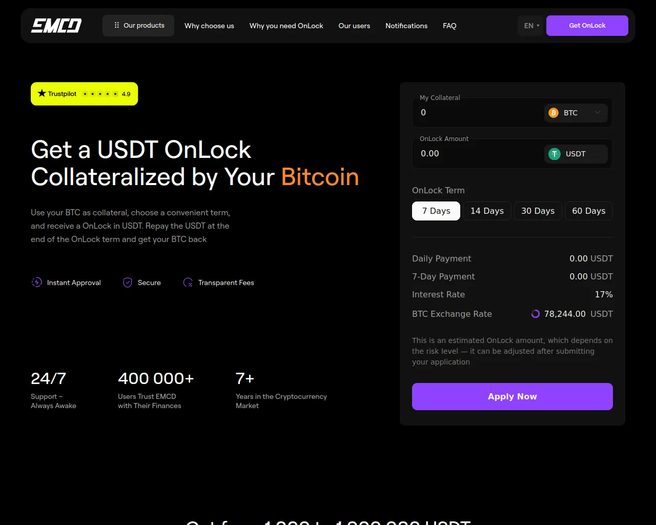 Screenshot of usdt.pushitform.com
