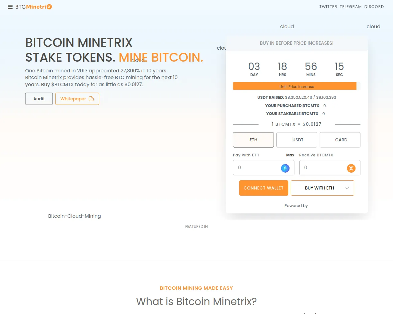 Screenshot of bitcoinminetrix-rewards.pages.dev