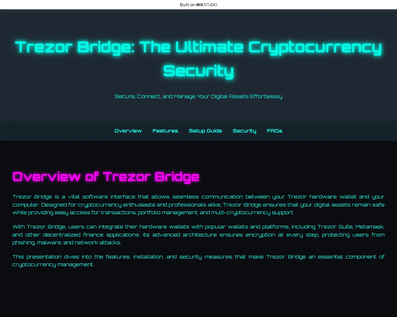 Screenshot of bridge-live.wixstudio.com