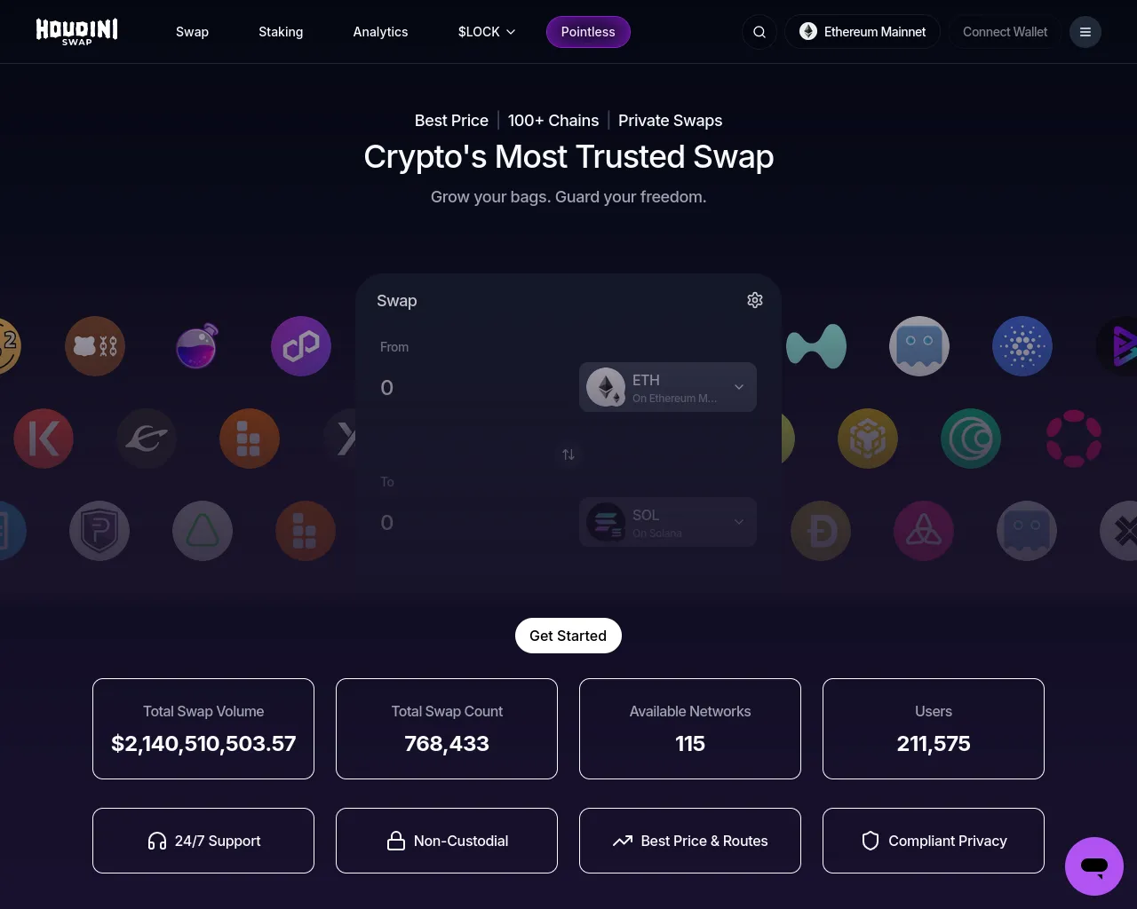 Screenshot of houdibiswap.com