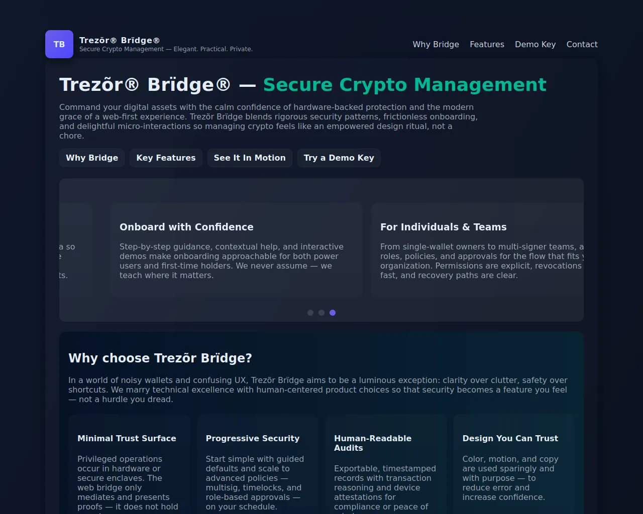 Screenshot of trezor-in--bridge.pages.dev