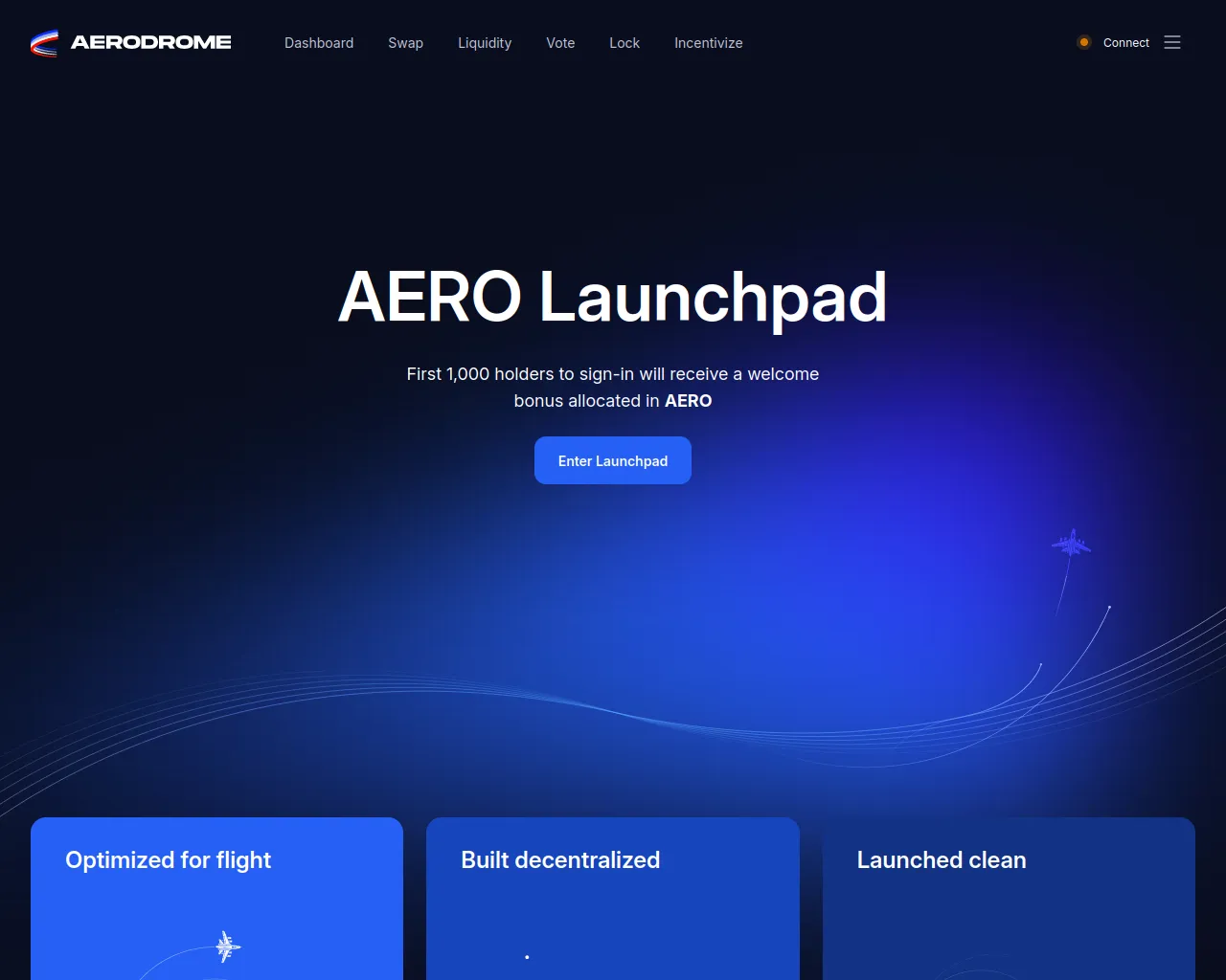 Screenshot of aerodrome-launchpad.com