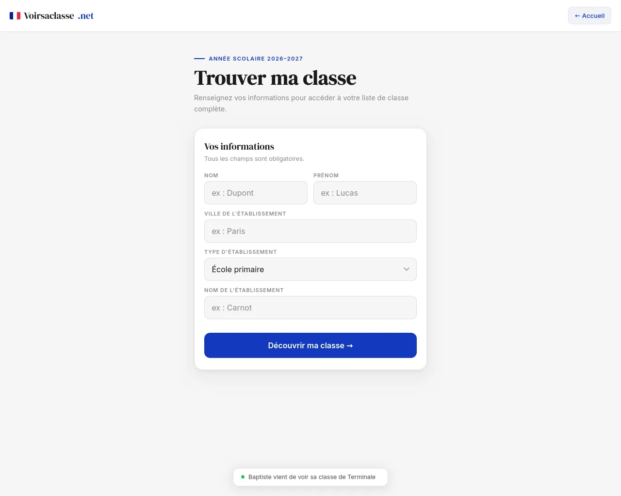 Screenshot of voirsaclasse.live