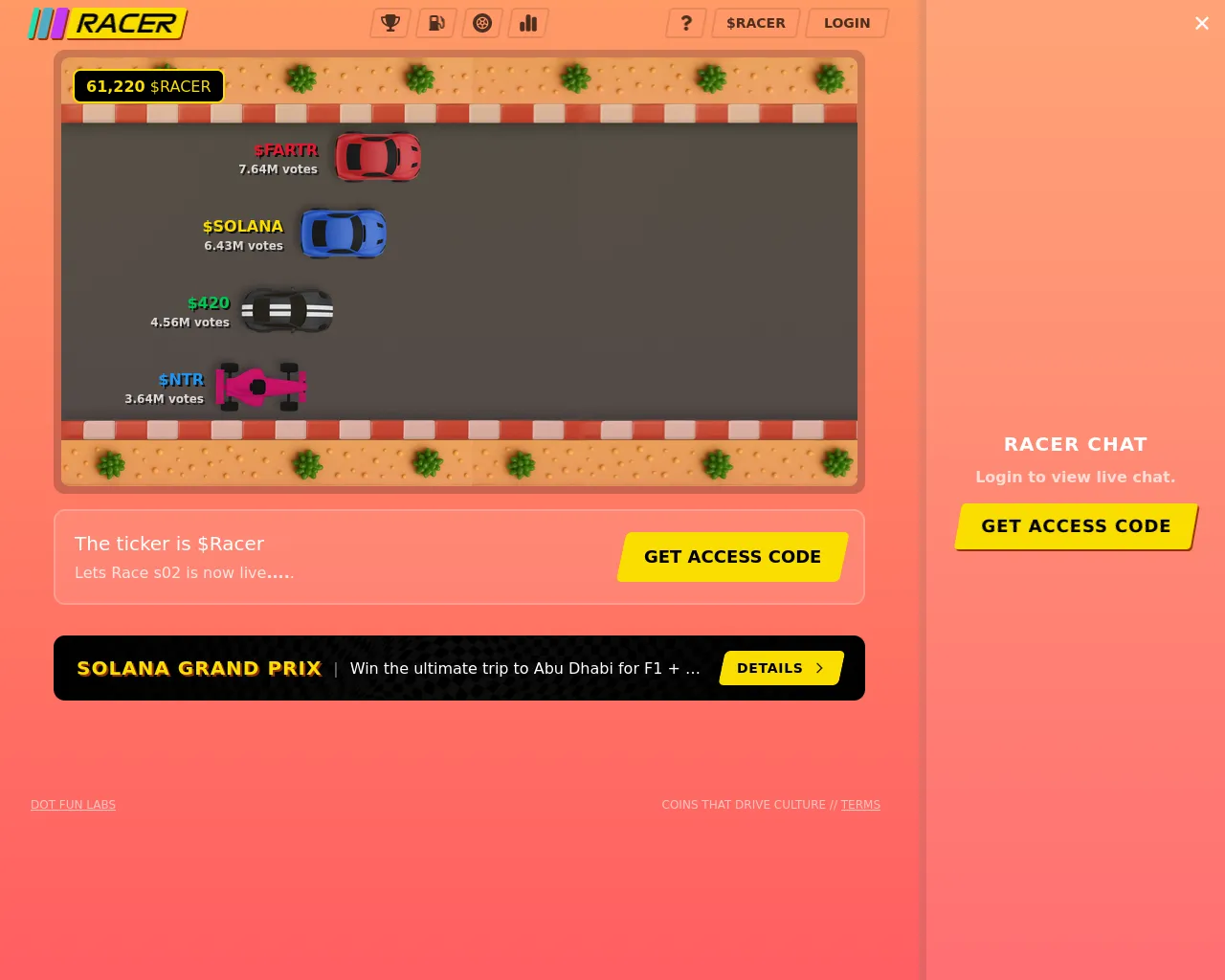 Screenshot of racer-airdrop.info