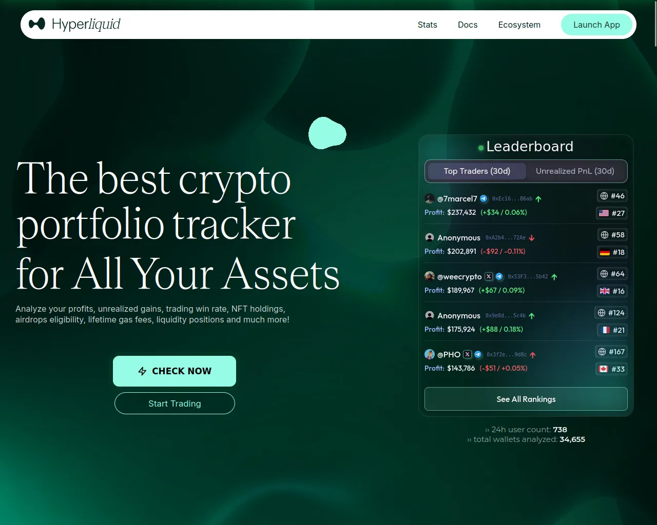 Screenshot of hyperliquidinsight.xyz