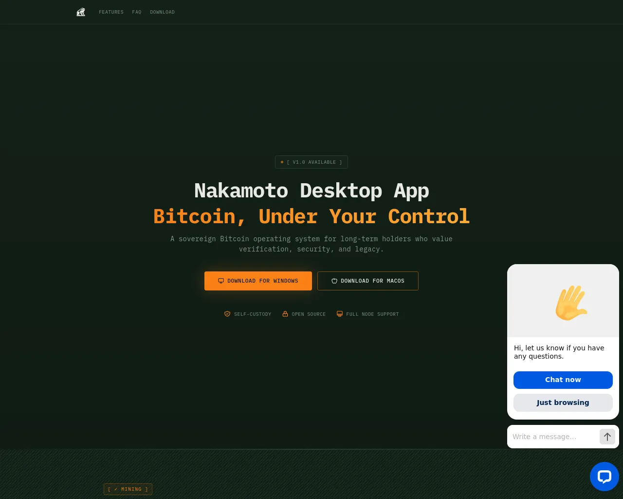 Screenshot of nakamotodesktop.app