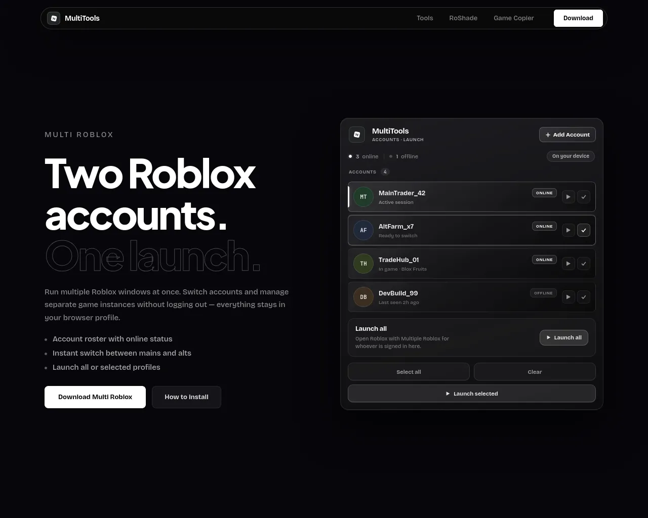 Screenshot of multitools.to