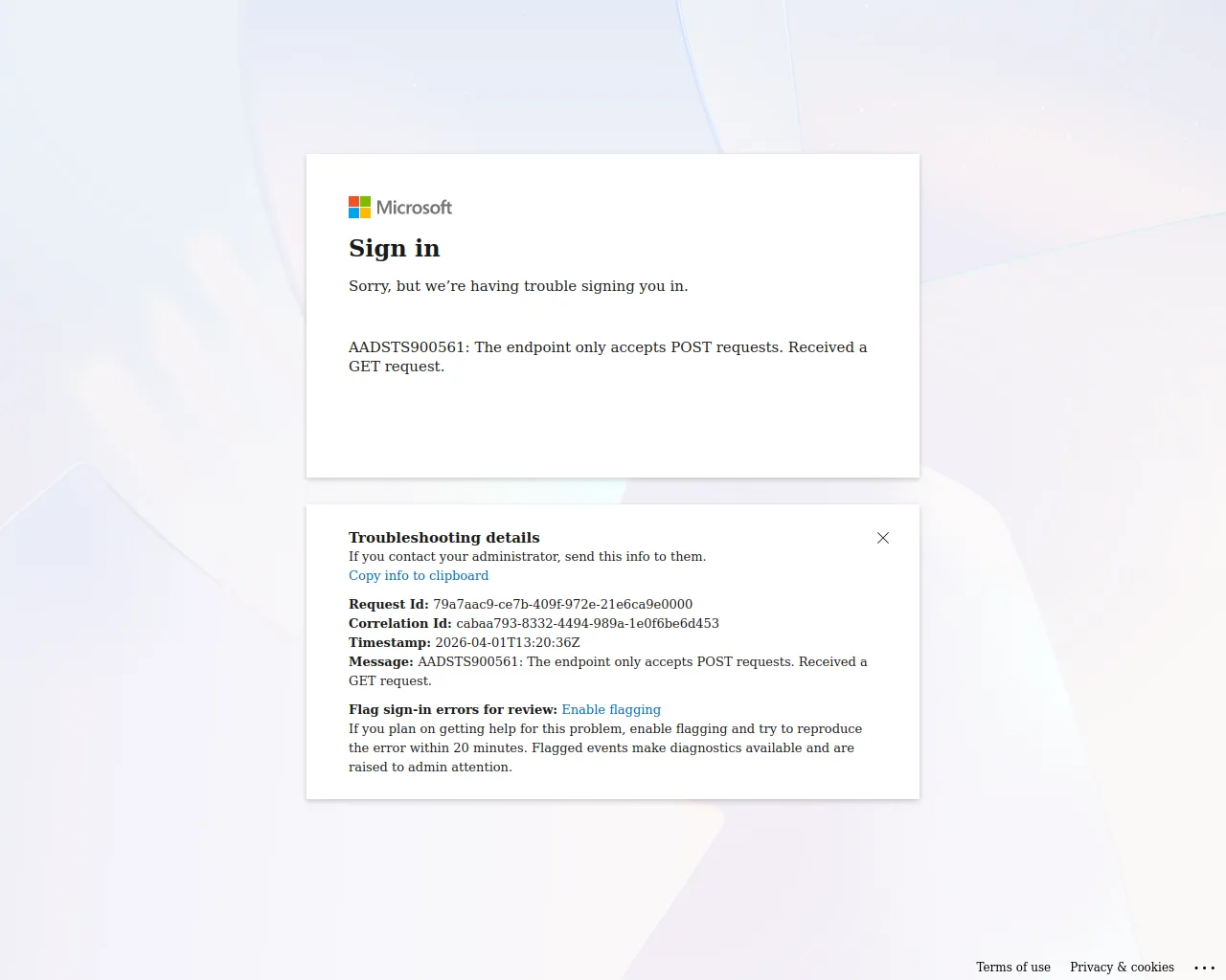Screenshot of bpptsupplywebportal.ciamlogin.com