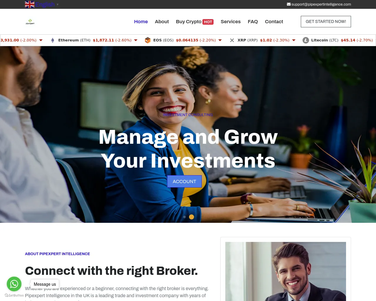 Screenshot of pipexpertintelligence.com