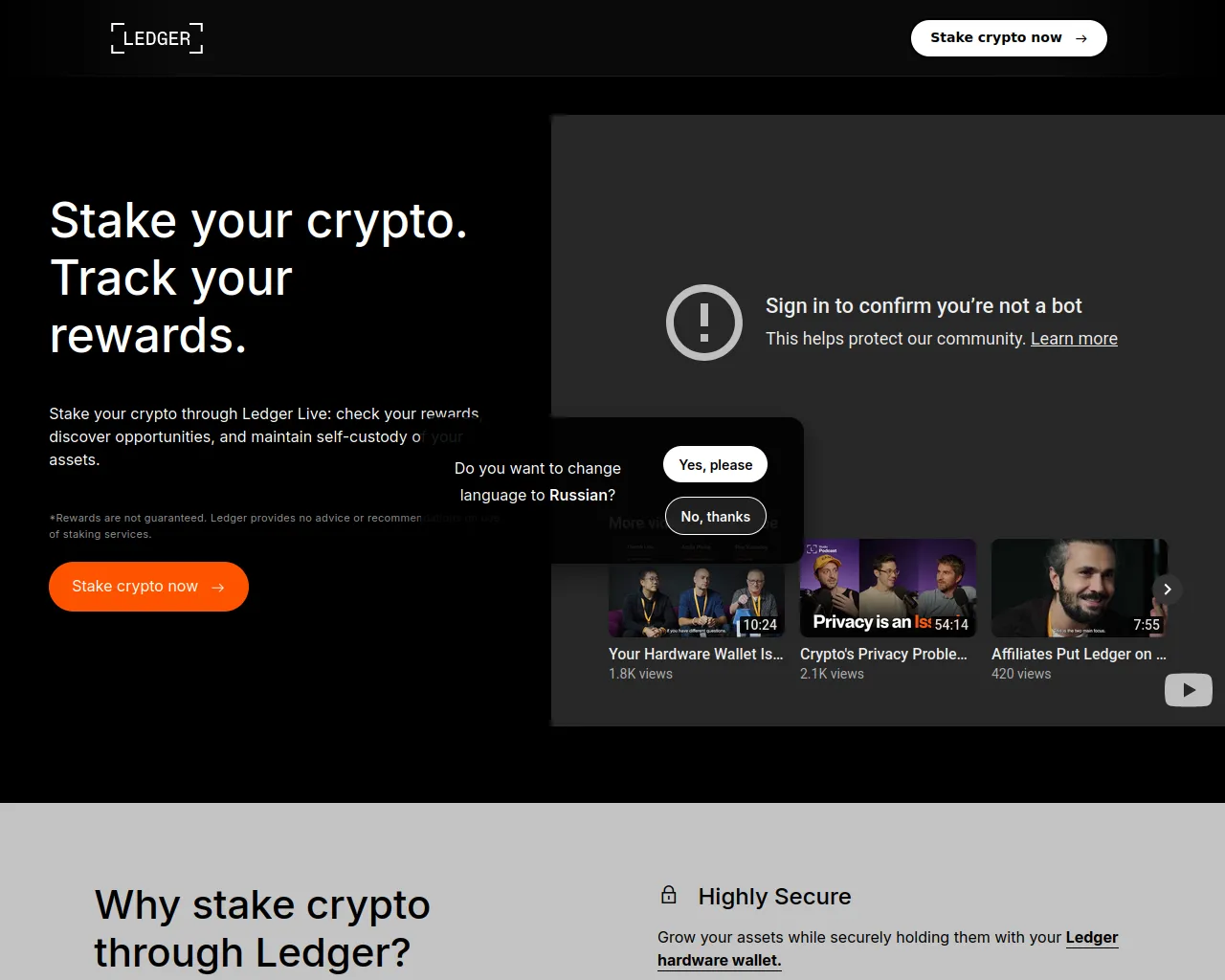 Screenshot of ledgerstakingport.io