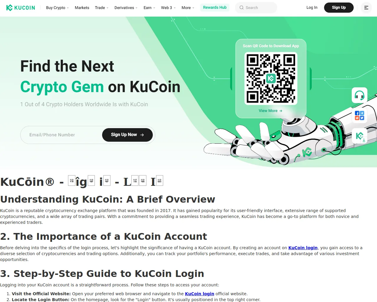 Screenshot of kucoinlgiunn.webflow.io