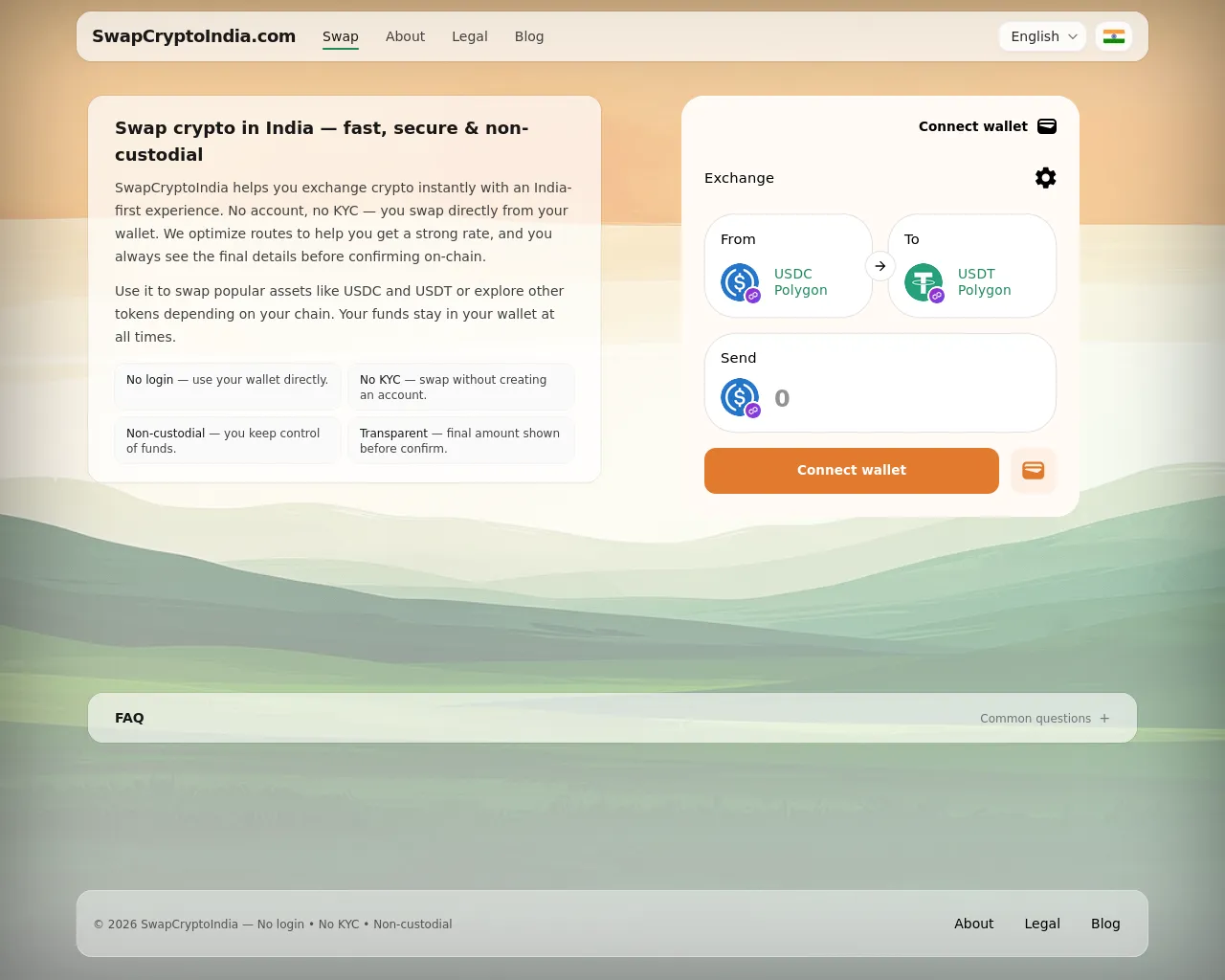 Screenshot of swapcryptoindia.com