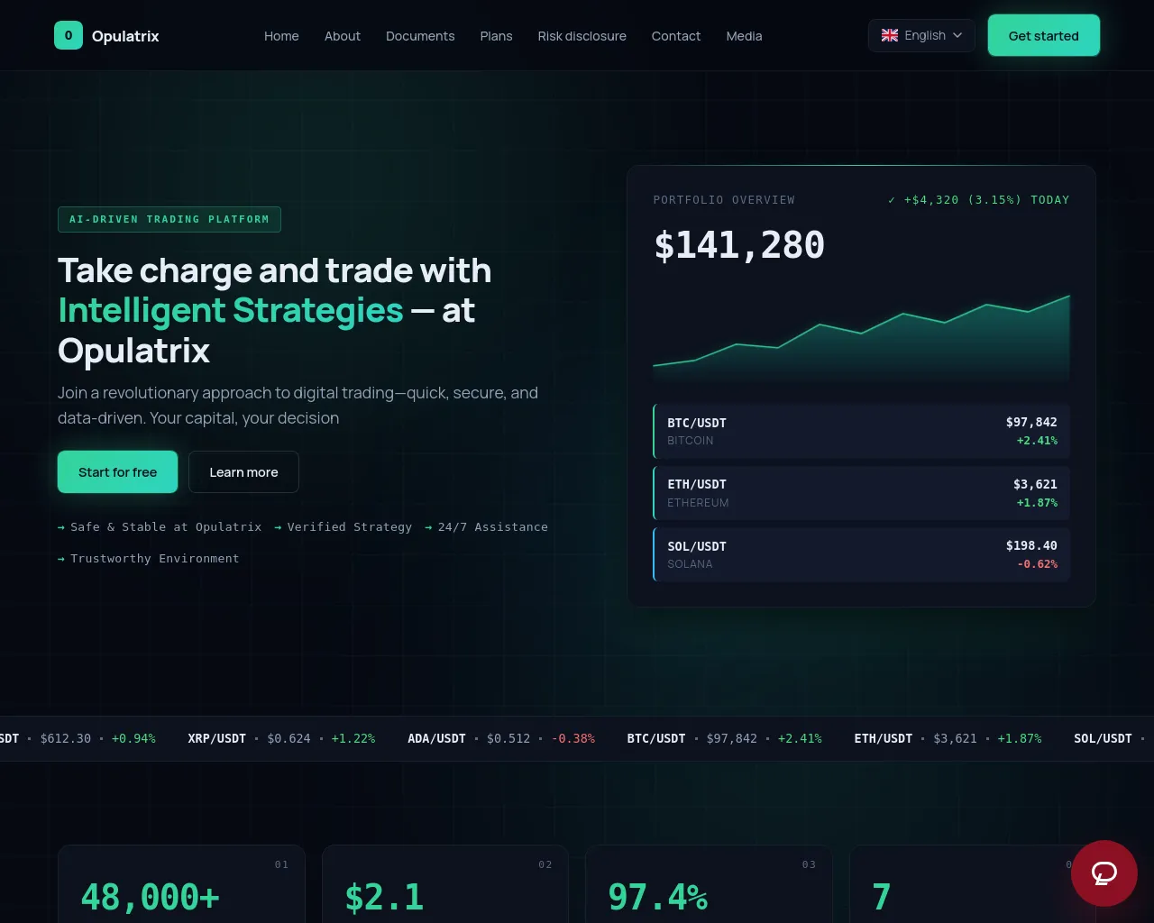 Screenshot of opulatrixtrade.com