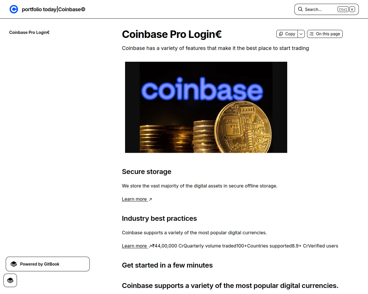 Screenshot of coinbase-today-portfolio.gitbook.io