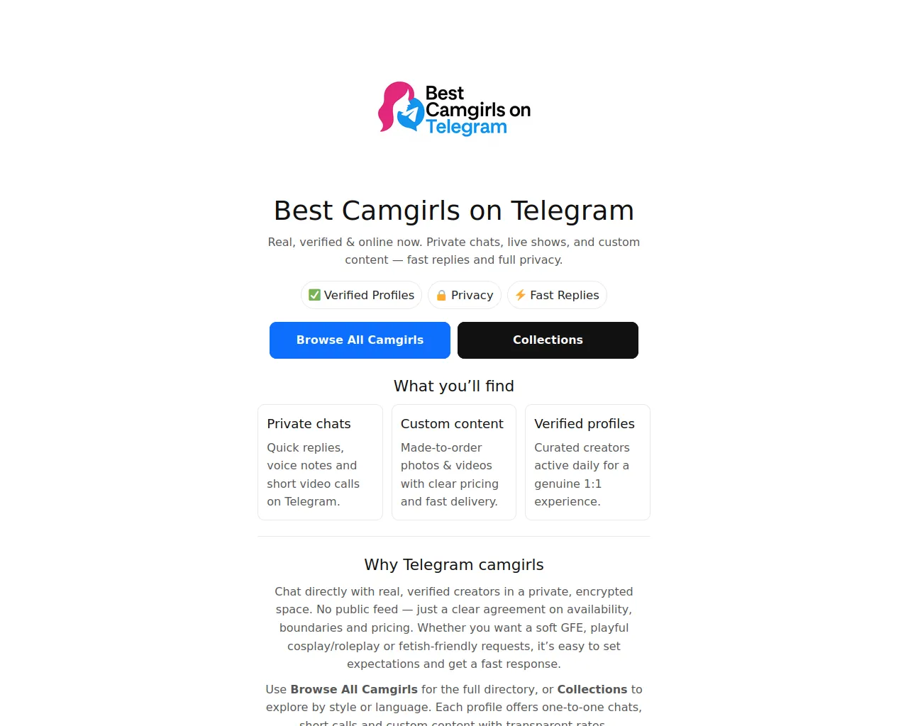 Screenshot of bestcamgirlstelegram.com