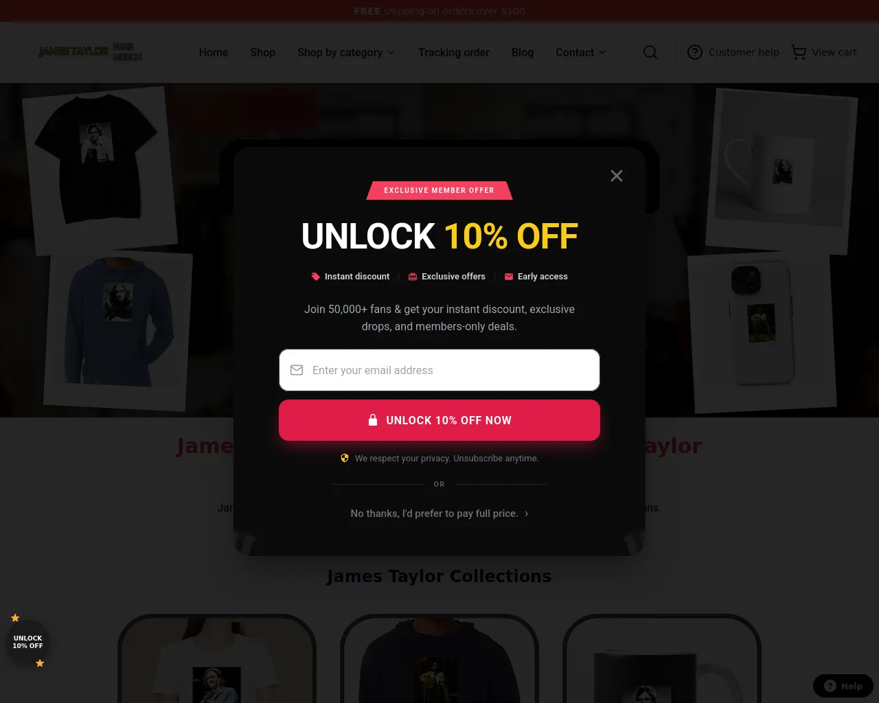 Screenshot of james-taylor.shop