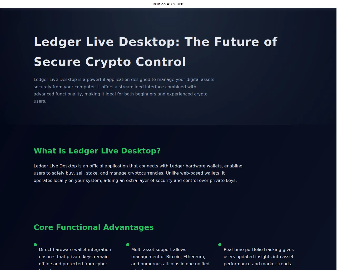 Screenshot of started-ldgerdesktop.wixstudio.com