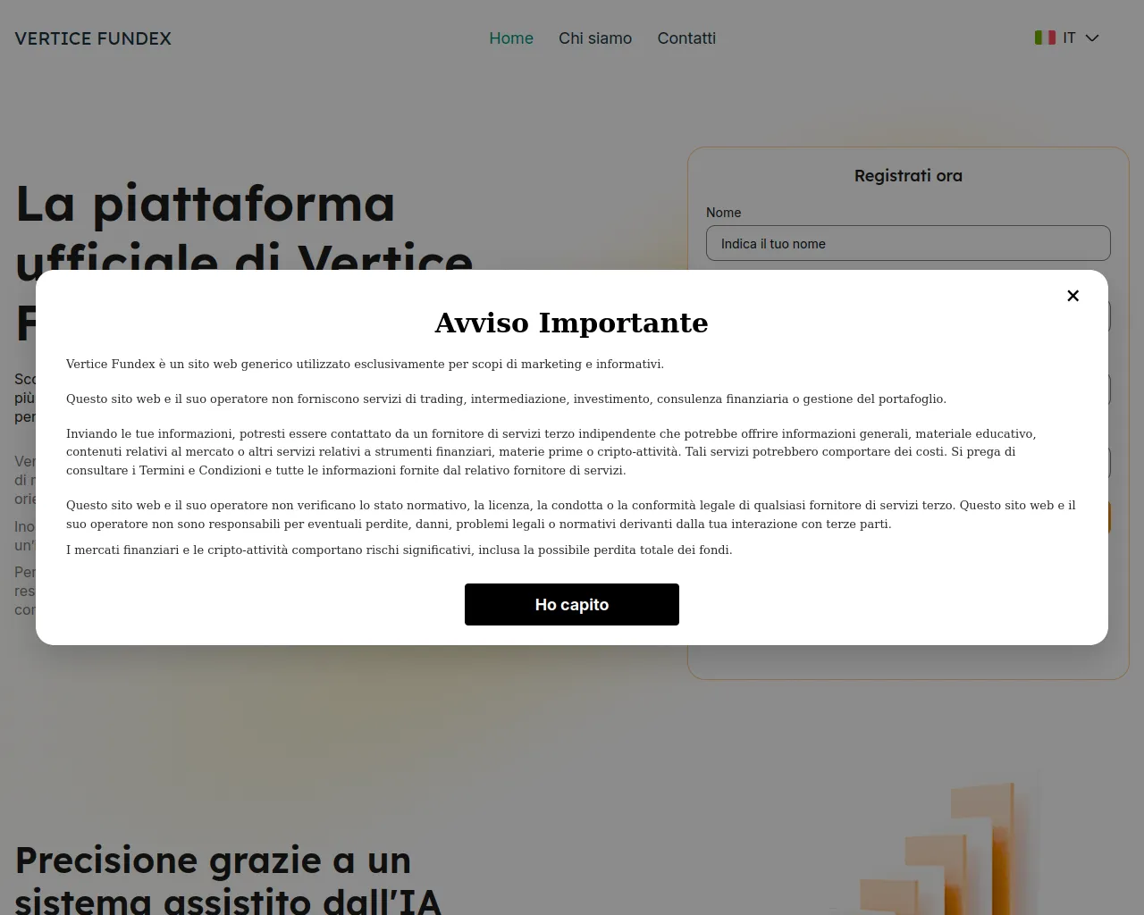 Screenshot of verticefundex-it.com
