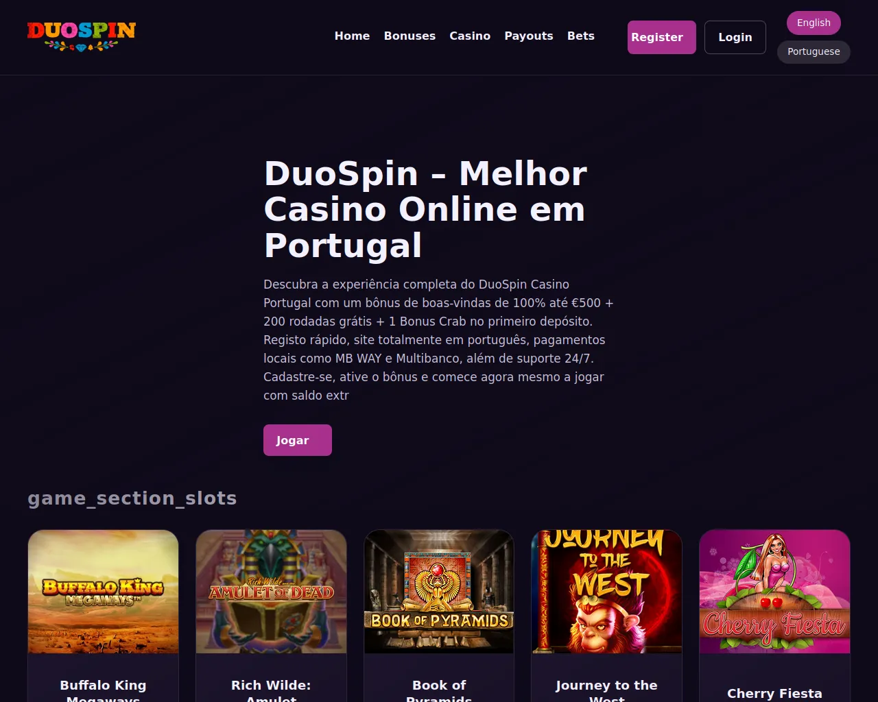 Screenshot of duospin-pt.com