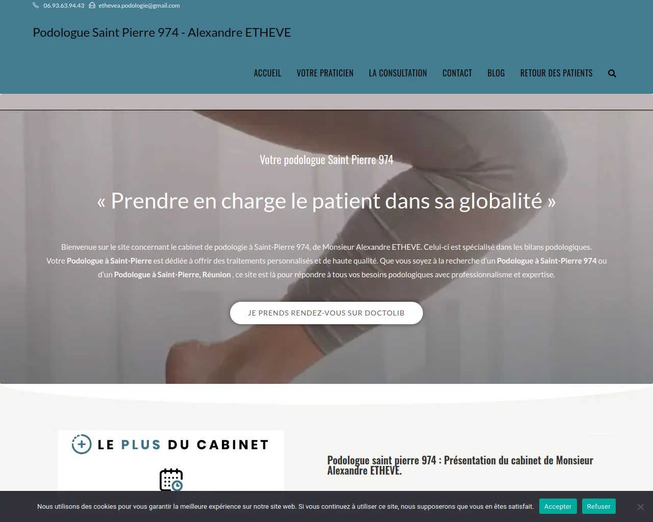 Screenshot of podologuesaintpierre.fr