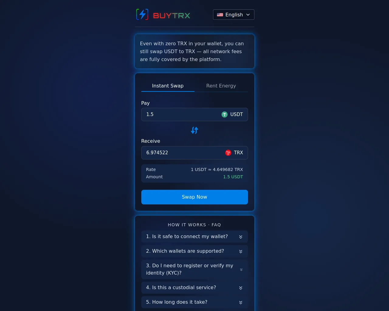 Screenshot of buytrx.lu