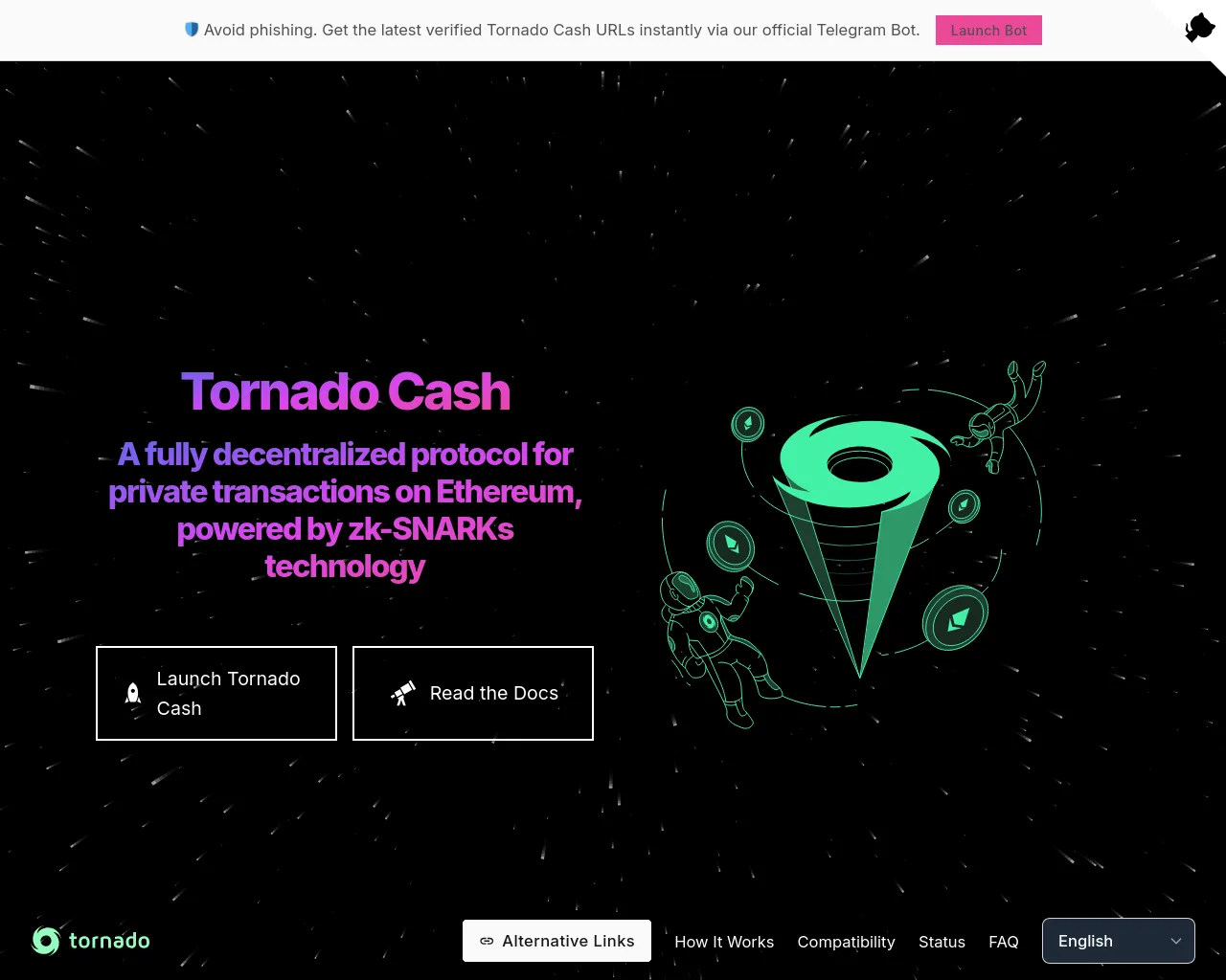 Screenshot of tornadocash.wiki