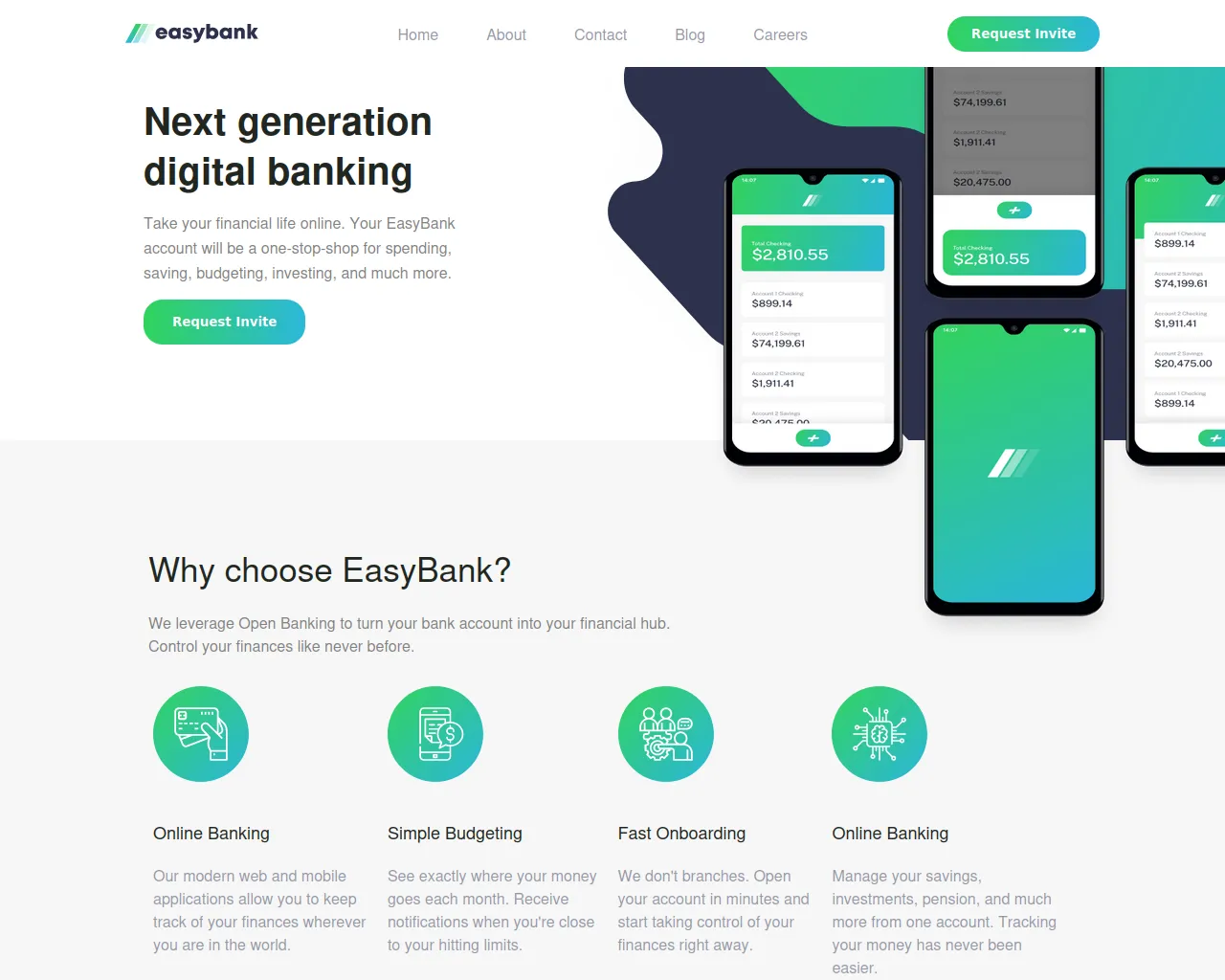 Screenshot of easy-bank-rho.vercel.app