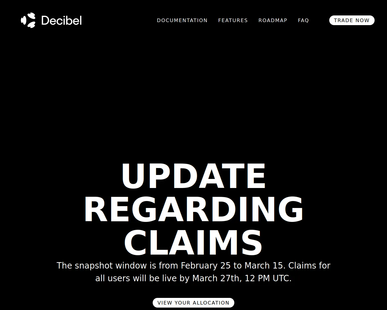 Screenshot of app-decibel.xyz