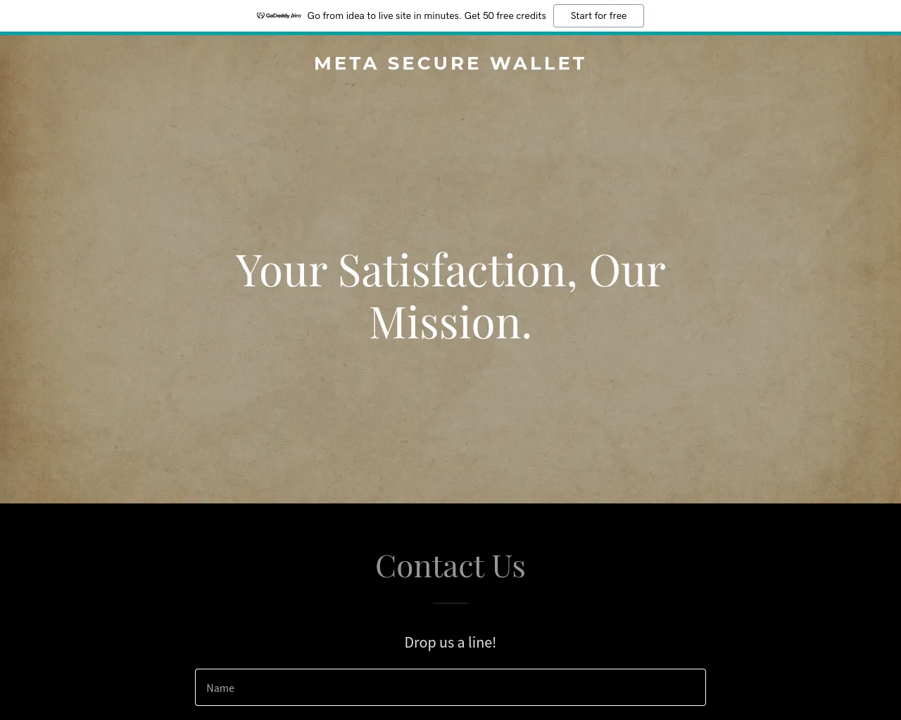 Screenshot of metasecurewallet.net