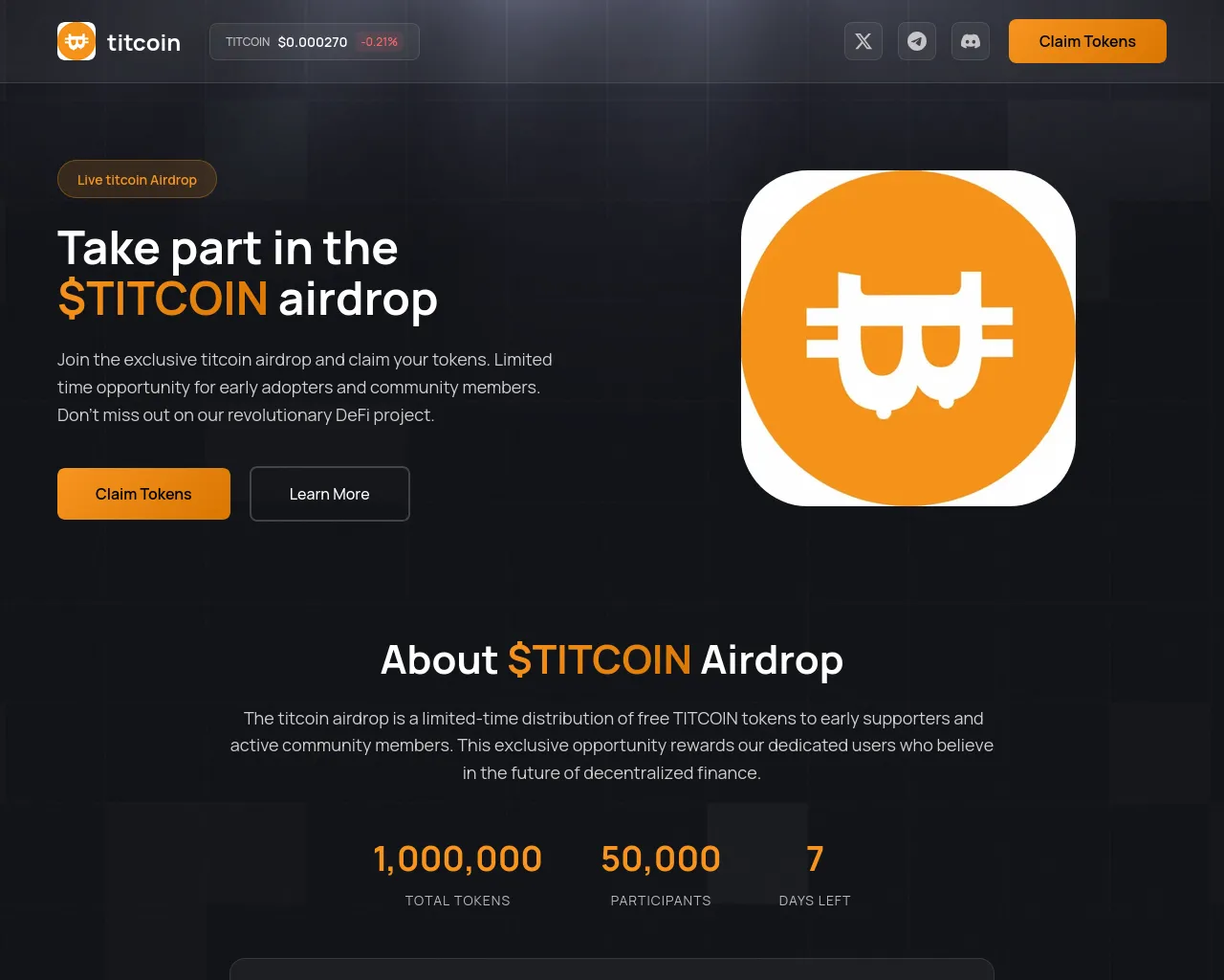 Screenshot of titcoin.mom