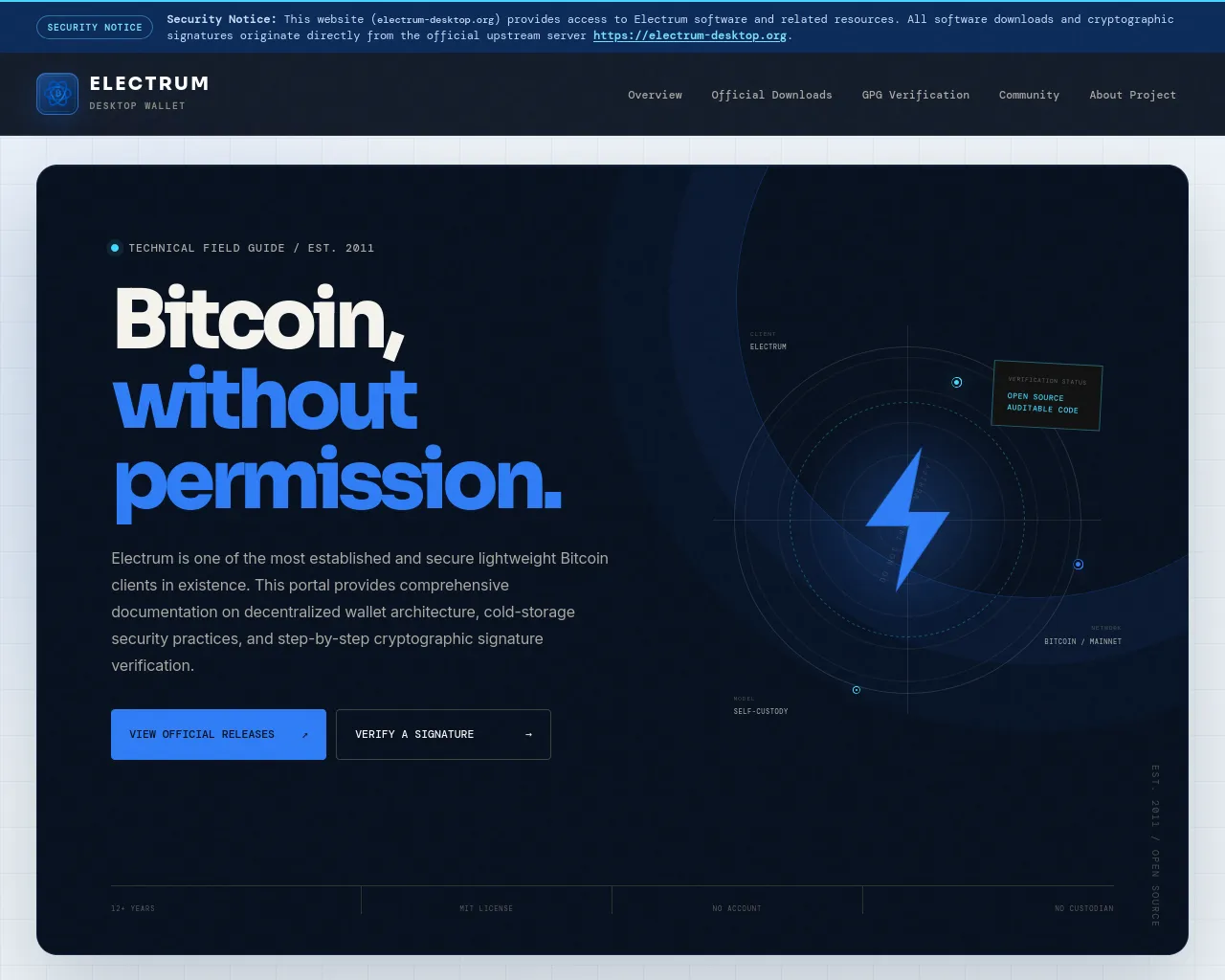 Screenshot of electrum-desktop.org