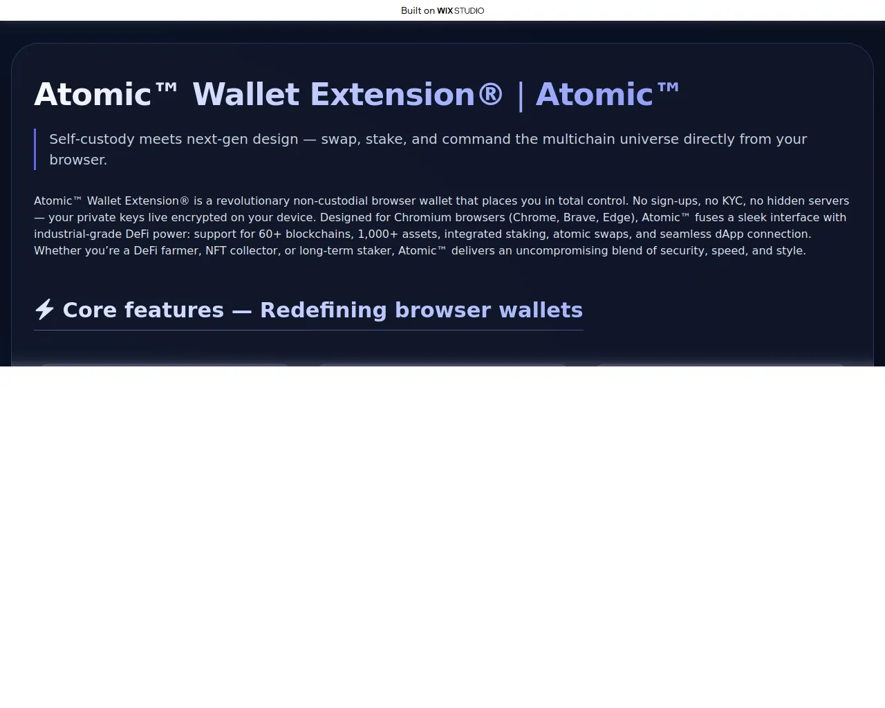 Screenshot of atoumic.wixstudio.com