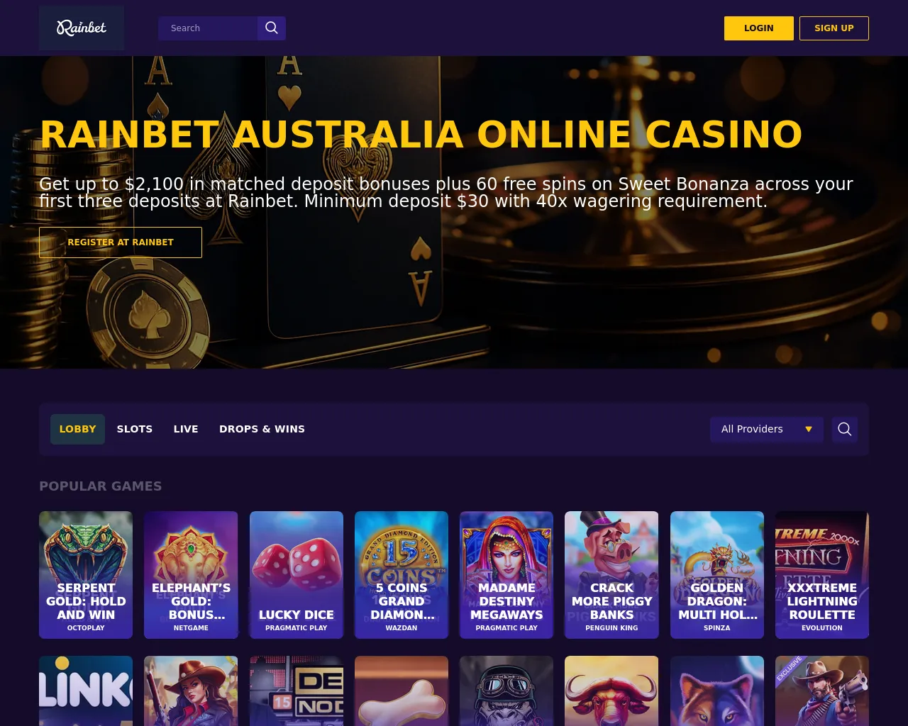Screenshot of rainbet-aus.vip