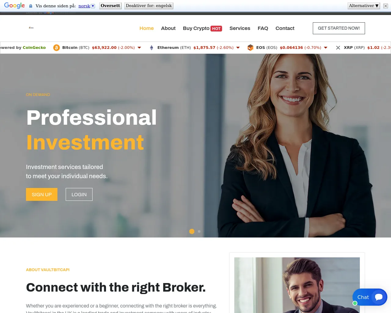 Screenshot of vaultbitcapi.pro