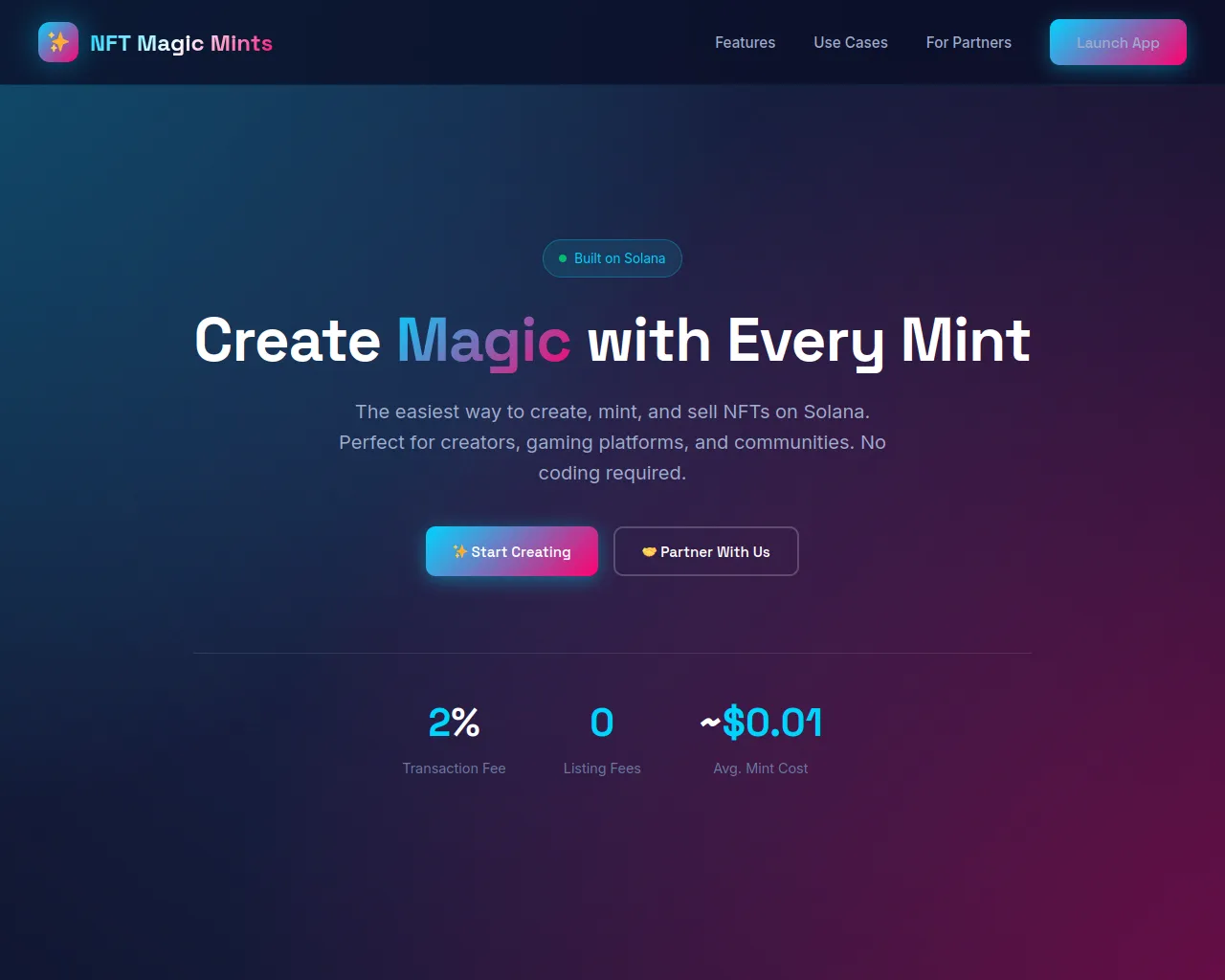 Screenshot of nftmagicmints.com