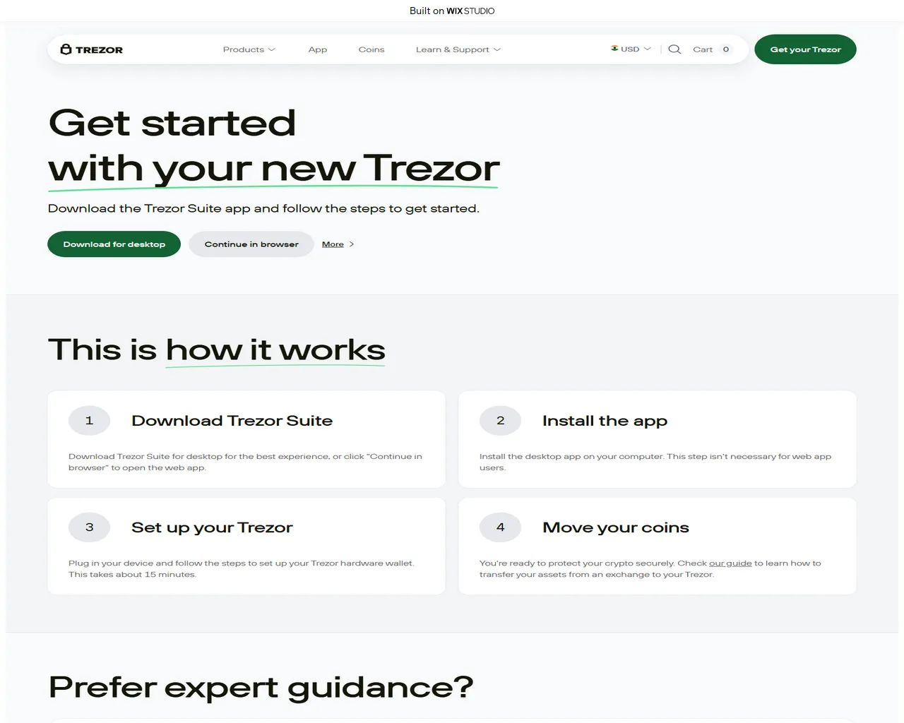 Screenshot of get-trezo-bridge.wixstudio.com