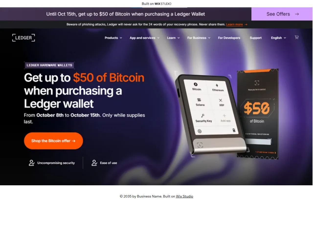 Screenshot of started-us-desktop.wixstudio.com