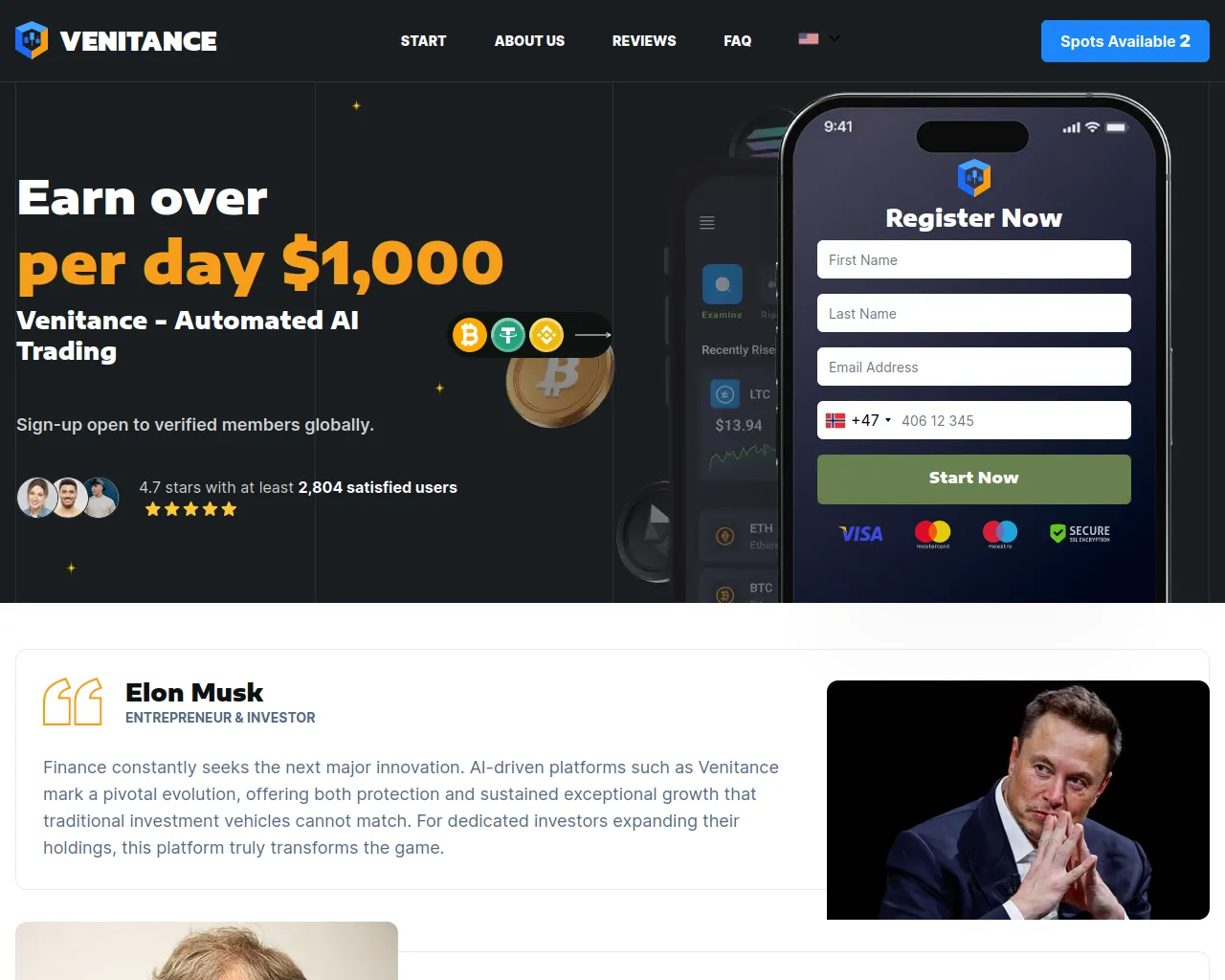 Screenshot of venitance.biz