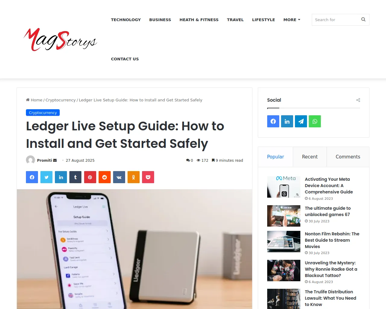 Screenshot of magstorys.com