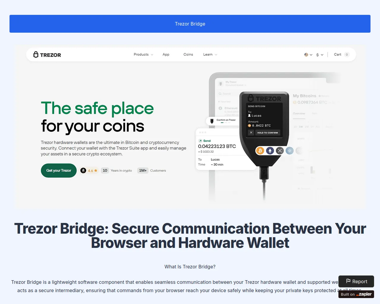 Screenshot of bridge-nav.zapier.app