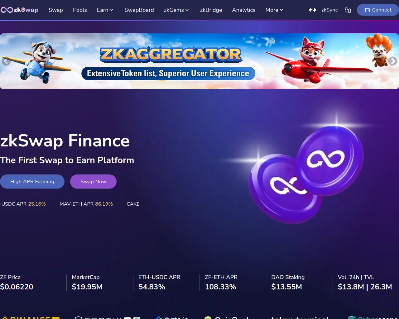 Screenshot of zkswap-layer2.pages.dev