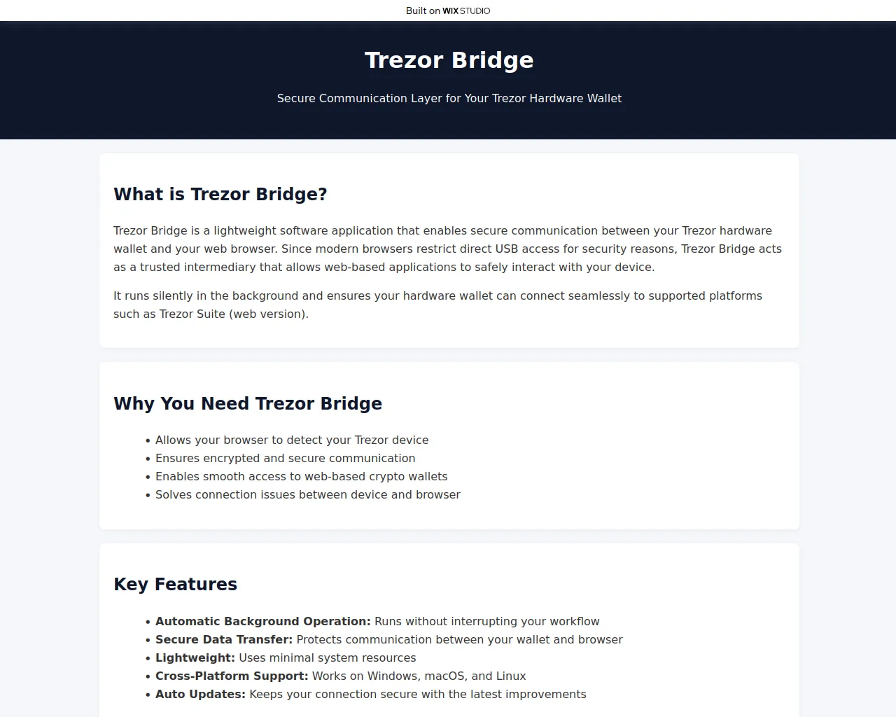 Screenshot of bridge-connect.wixstudio.com