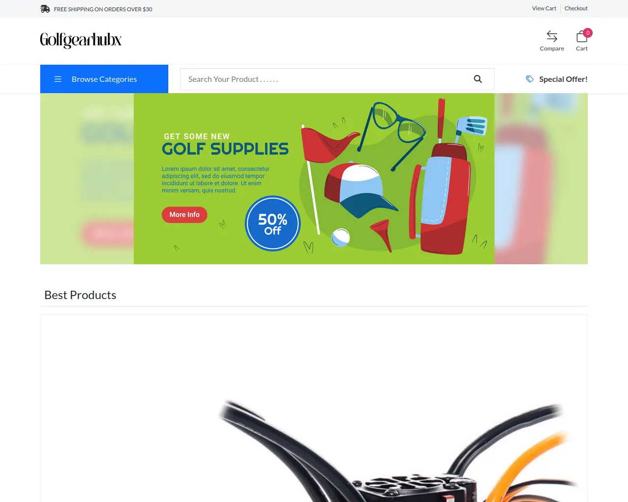 Screenshot of golfgearhubx.com