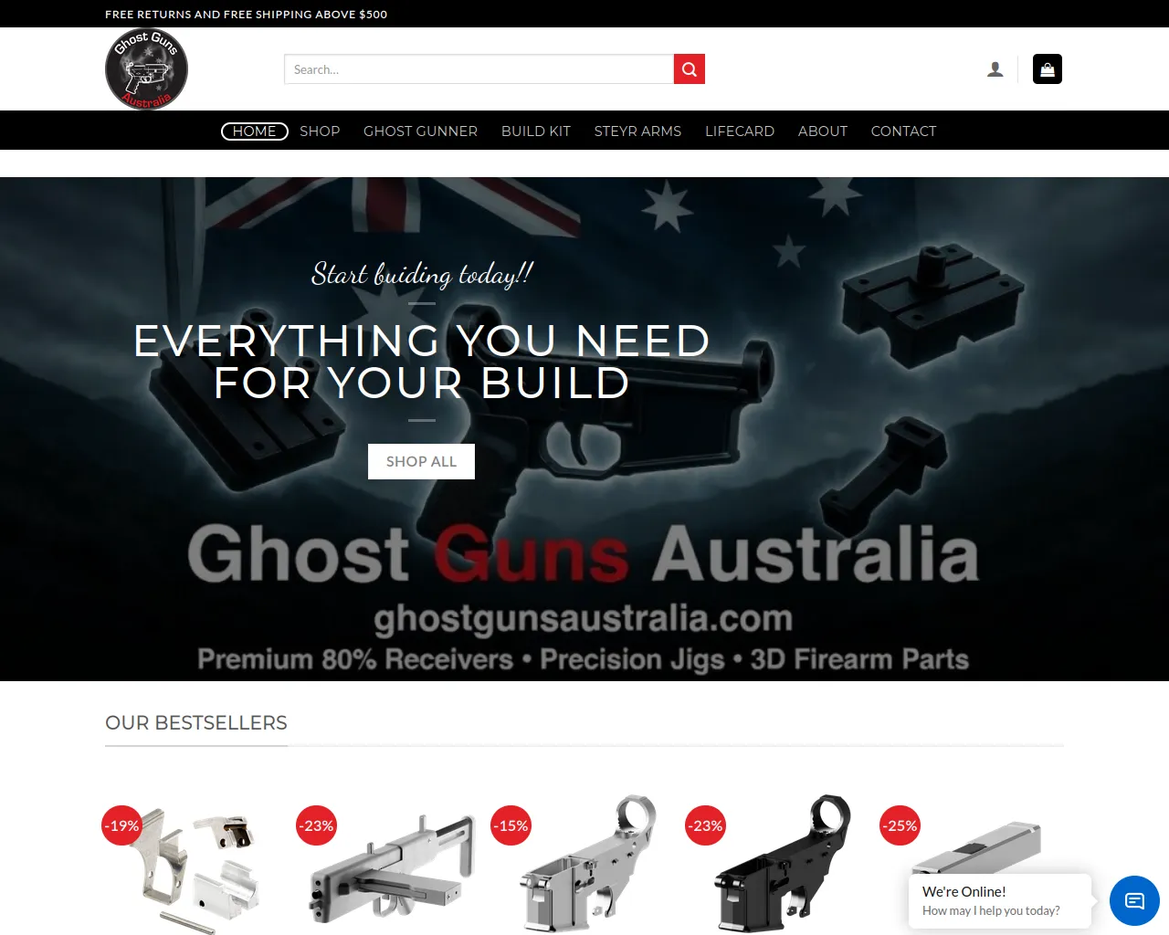 Screenshot of ghostgunsaustralia.com