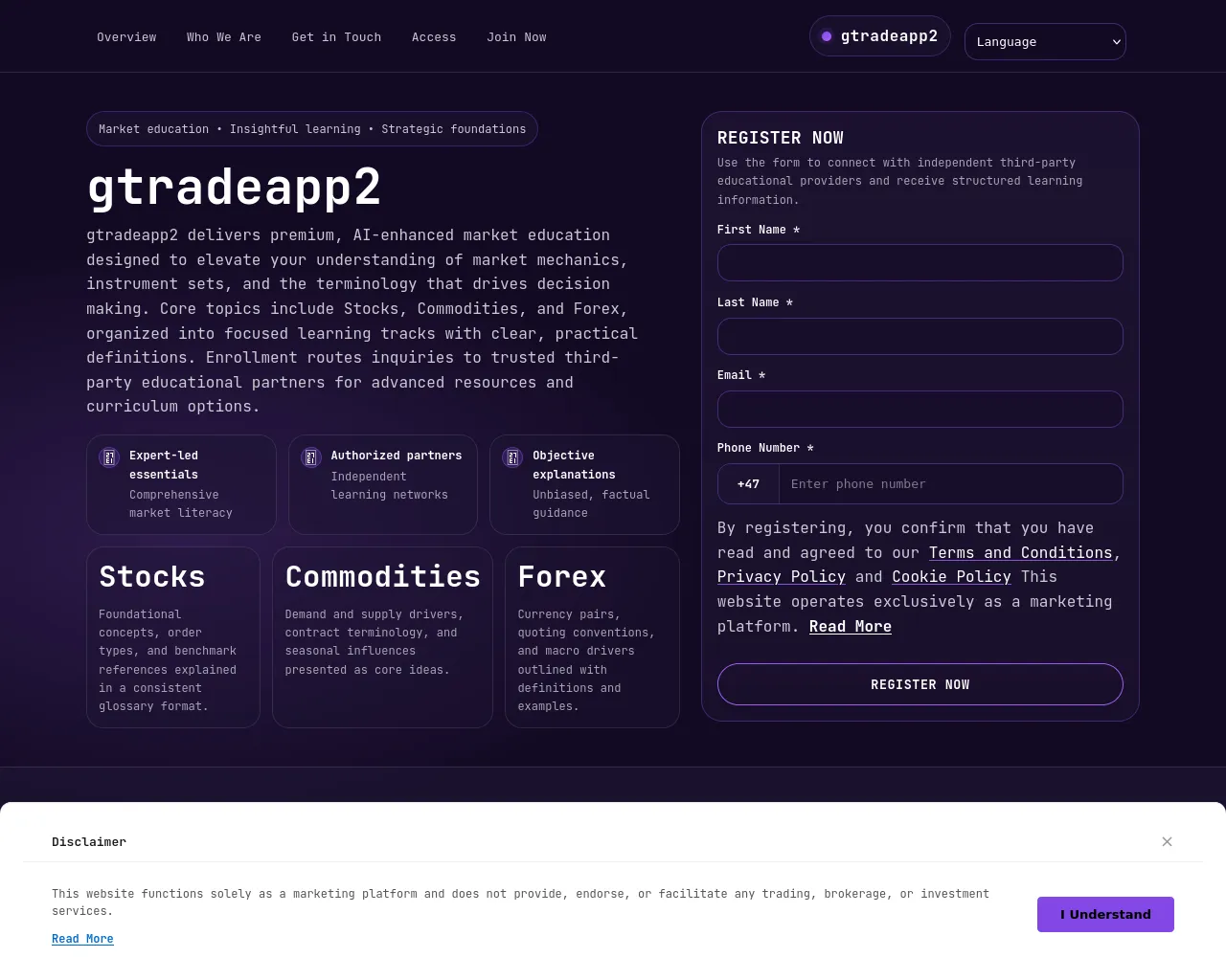 Screenshot of gtradeapp2.com