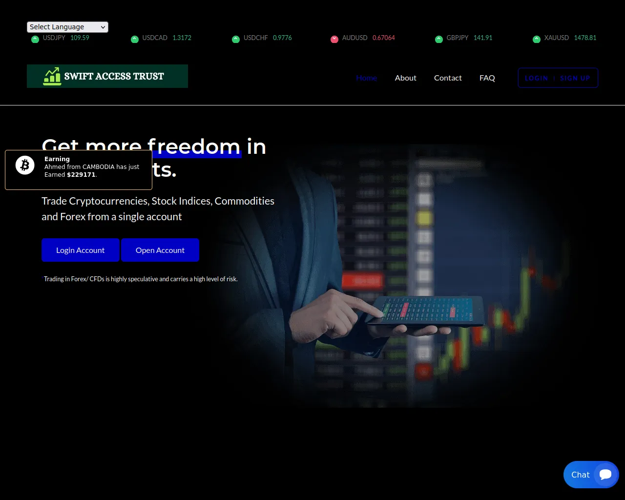 Screenshot of swiftaccesstrust.com